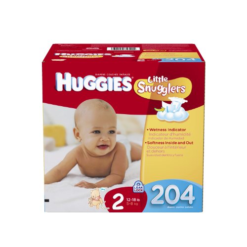 Image of Huggies Little snugglers Diapers Step 2 Economy Plus, 204 Count