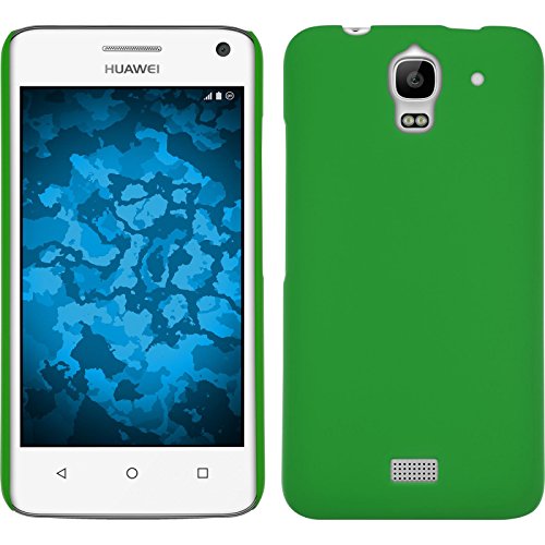 PhoneNatic Custodia Rigida Compatibile con Huawei Y360 - gommata Verde - Cover + Pellicola Protettiva