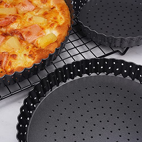 Teglia per pizza in acciaio al carbonio, con base perforata