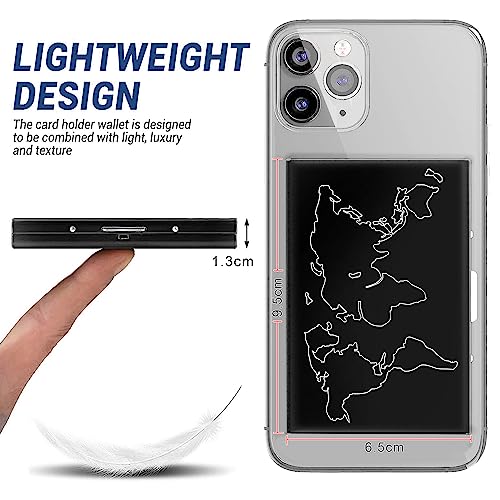 Storite 6 Slot RFID Metal Credit Debit ATM Card Holder Case Wallet for Men Women (Black Laser Print World Map, 9.5 x 6.5 x 1.3 cm) - Image 2