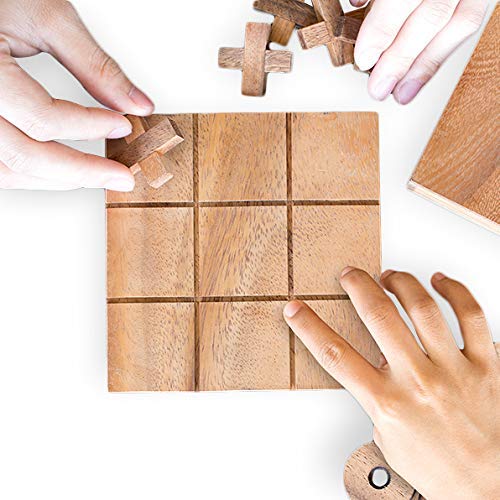 Noughts and Crosses Tic Tac Toe Holzbrettspiele Wohnzimmer Couchtisch Dekor Spiel – Bild 7