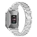 bayite Metal Bands Compatible Fitbit Ionic Replacement Band with Rhinestone Bling Adjustable Bracelet, Silver