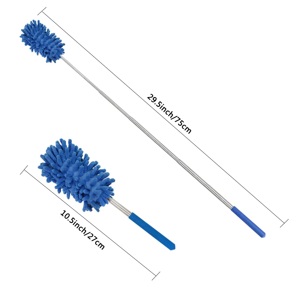 5 plumeros Extensibles de Microfibra para Limpieza, AIFUDA Plumero de Mano extraíble Lavable para Limpiar oficinas, Muebles, Coches, Aire Acondicionado y Ventiladores de Techo