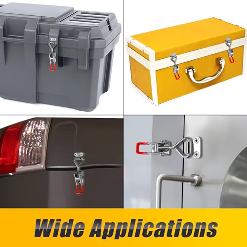 houya 2 Pack Toggle Latch Clamp 4001 Adjustable 304 Stainless Steel Toggle Hasp Latches for Smoker Lid Jig Freezer Door Cooler Box Case Trunk Draw Chest, Quick Release 330Lbs Holding Capacity - Image 6