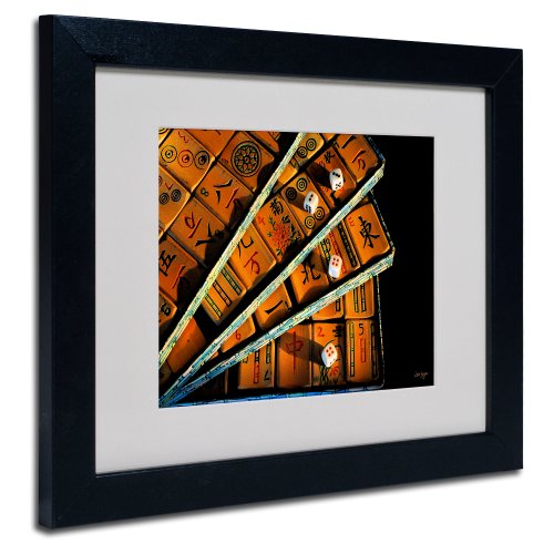 Trademark Fine Art Mad for Mahjong Matted Framed Art by Lois Bryan with Black Frame, 11 by 14-Inch