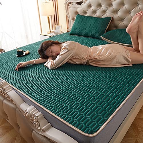 Sábana De Colchón De Látex, Colchoneta De Látex De Color Sólido Plegable Lavable Tailandesa, Juego De Tres Piezas, Colchoneta Fresca De Seda De Hielo Gruesa, Colchoneta Suave For Aire Acondicionado (
