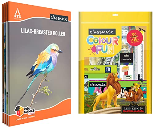 Image of Classmate Notebook - Single Line & Classmate Disney Colour Fun Combo Kit