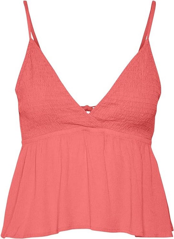 VERO MODA Women's Vmmenny Smock Singlet WVN Ga Top, Georgia Peach, Large