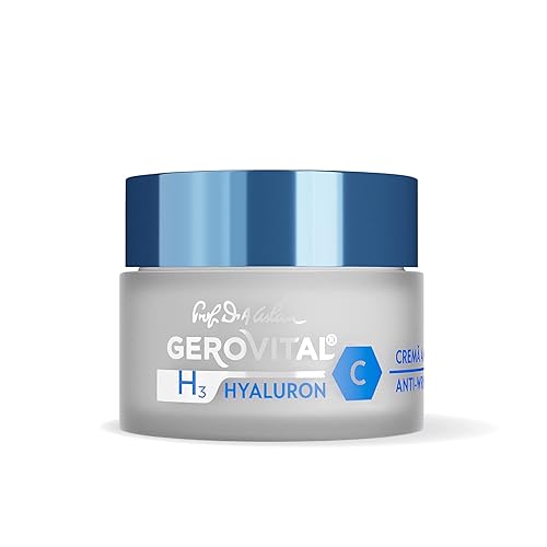 GEROVITAL HYALURON C Crema facial de noche antiarrugas con ácido hialurónico, vitamina C y E, efecto hidratante y regenerador, para piel seca y