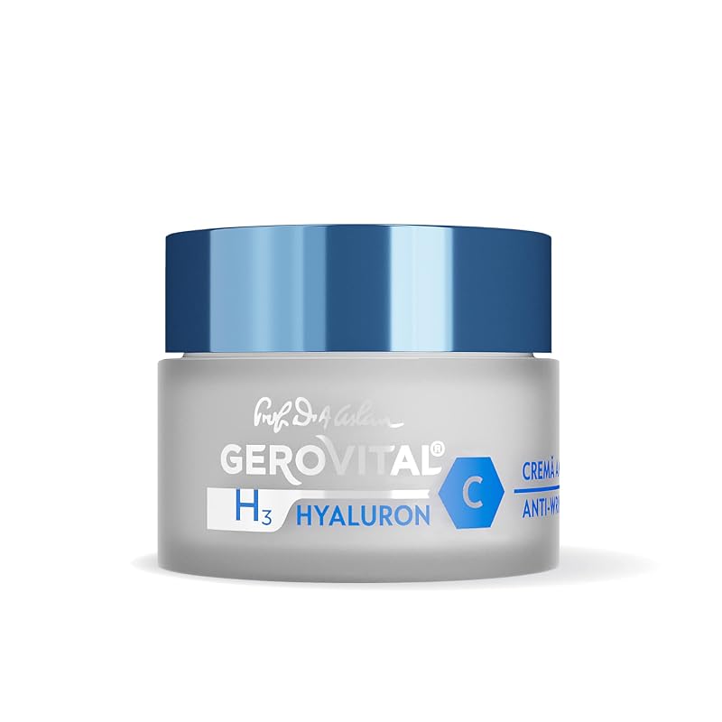 Creme facial noturno Gerovital HYALURON C com ácido hialurônico, vitaminas C e E, para pele seca e normal, 50 mL