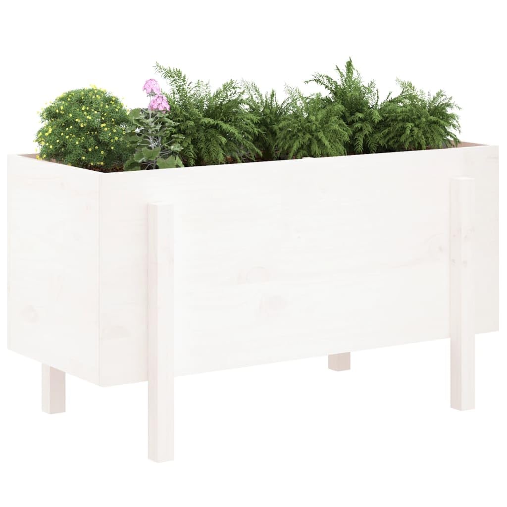 Arriate Elevado de Madera de Pino Maciza para Huerto Urbano, Jardineras de Exterior con Amplio Espacio para Plantas, Verduras y Hierbas Aromáticas en Jardín,