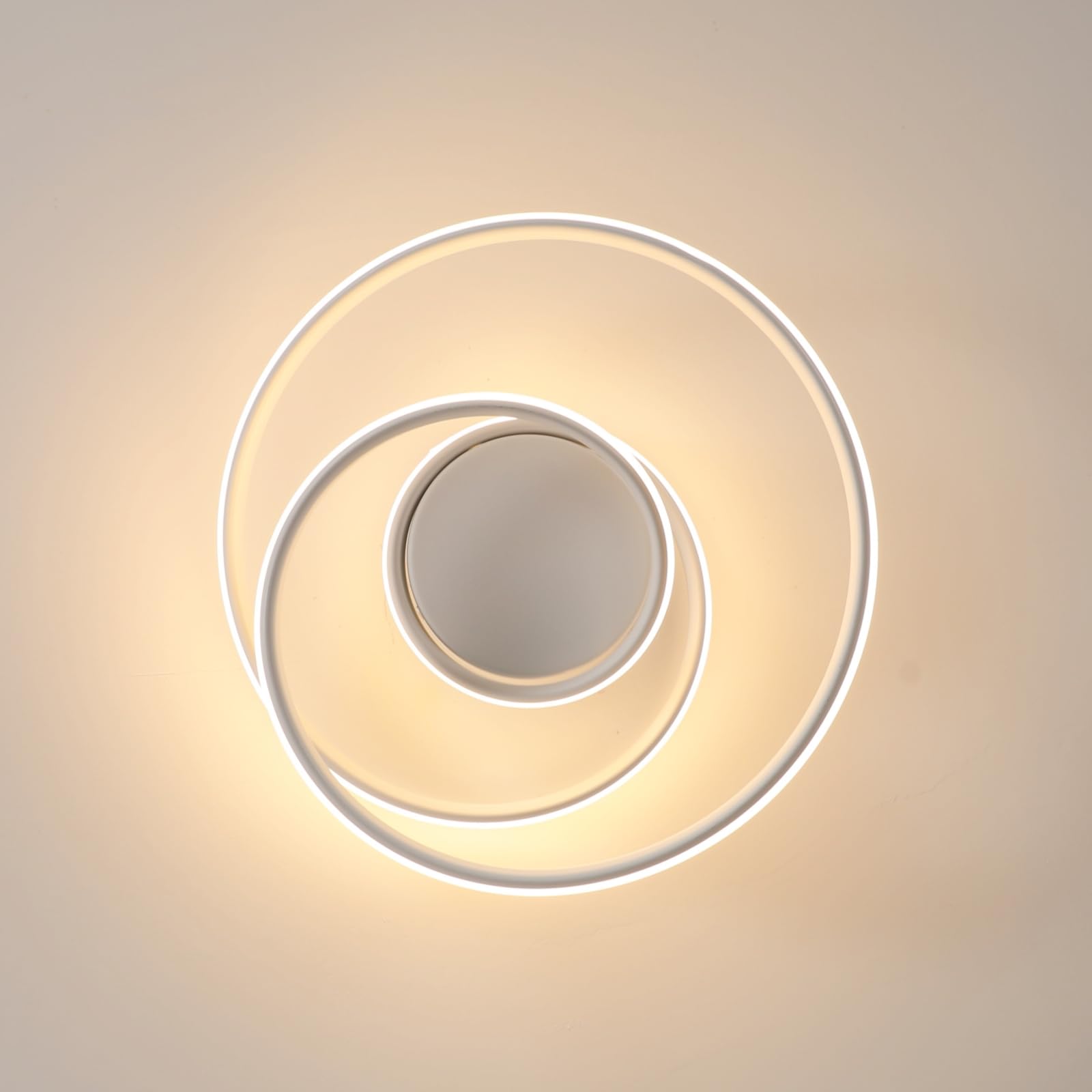 Comely Plafoniera LED Moderno, 36W 4000LM Lampada da Soffitto Design a Spirale, Lampadario LED Luce Calda 3000K per Soggiorno Camera da Letto Cucina Corridoio, Bianco
