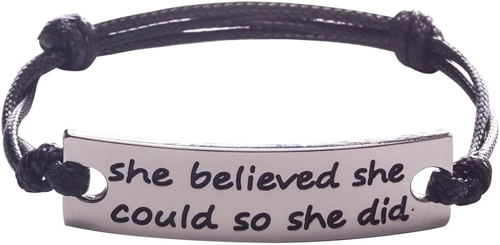 Jane Stone Fashion Inspirational Leather Bracelets Silver Plated Ornaments for Women Girls