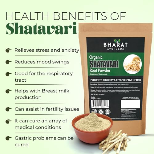Image of Organic Shatavari Root Powder 200g (Asparagus Racemosus)| Ayurvedic Herbal Supplement for Women's Wellness, Reproductive Health & Fertility| Maintain Hormonal Balance &Boost Immunity | Reduce Stress & Anxiety Support