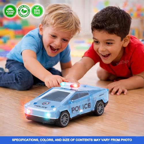 Image of Zest 4 Toyz Police Car Toy for Kids Push and Go Vehicle Toy Friction Patrol Vehicle with Lights & Sound Effects Toy for Kids