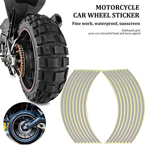 MXECO Motorcycle Car Wheel Sticker Wheel Ring Rim Ring Stickers Modified Wheel Stickers 18 Inch Tire Reflective Stickers
