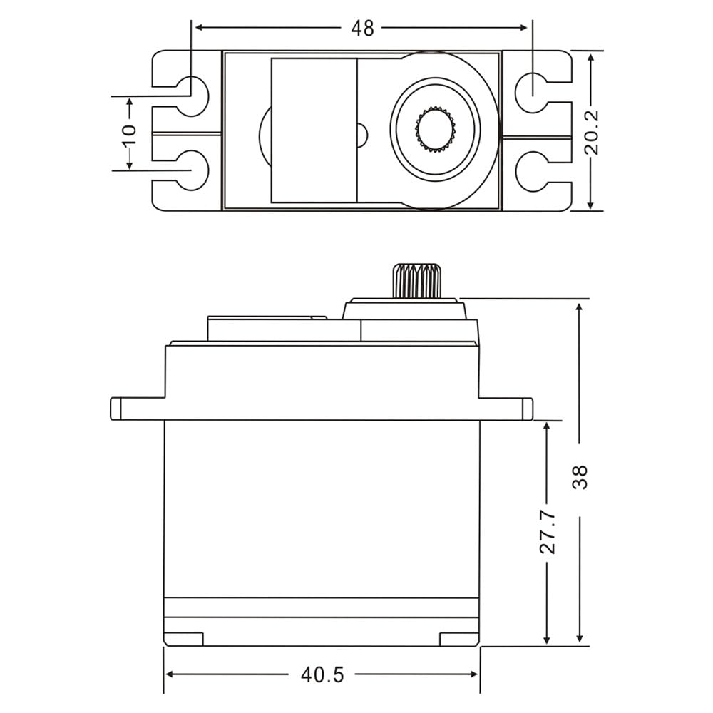 JX PDI-6225MG - Motor sin escobillas de engranaje de metal de 25 kg, servo digital de 300 grados, servo de alto par para piezas de coche RC de carreras
