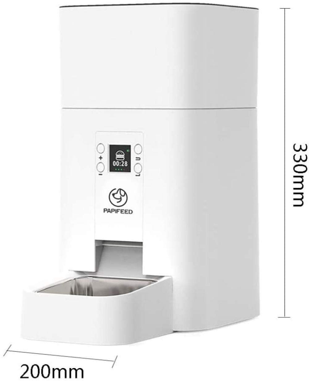 4L Pet Dispenser Automatico di Alimenti Timing Quantitative Display LCD Ciotola in Acciaio Inossidabile Dual Powered by Mode per Dog Cat Piccoli Animali Bianco-4L_Bianca