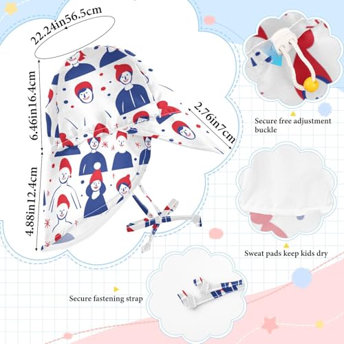 KLL Baby Beach Hats Toddler Boy Hat Girls UPF 50+ Protection Neck Flap Traveling Camping Hat Pattern of People Happy Face4