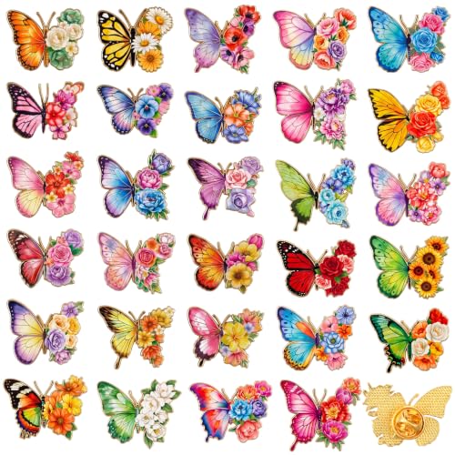 Image of Landical 30 /60 Pcs Enamel Pins Bulk Plant Flower Animal Lapel Pins Brooch Jewelry Gift for Backpack Clothes Hats Accessories
