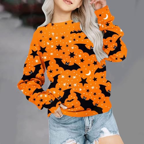 Girls Oversized Sweatshirts Casual Long Sleeve Halloween Print Graphic Pullover Tops Loose Crew Neck Fall Outfits2