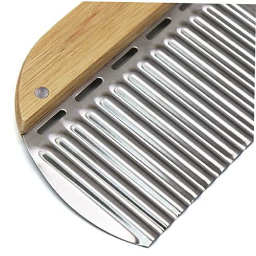 Cortador de papas de acero inoxidable con mango de madera miniatura 3