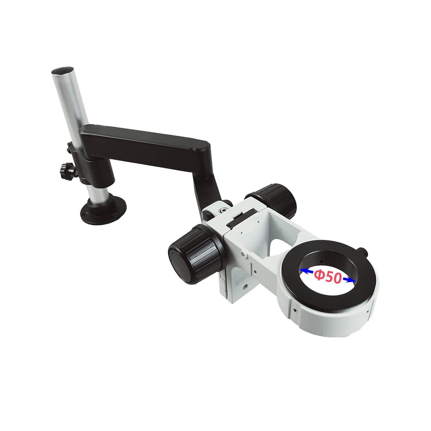 Gringoo Microscope Articulating Universal Rotatable Arm, Stand Arm with Clamp for Stereo Trinocular Professional Microscope, HDMI Camera Lens Phone Repair Soldering Tools (50mm, White)