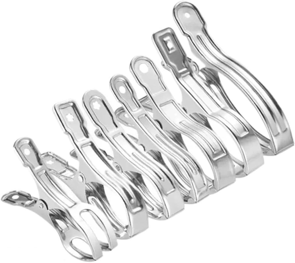 Kitchen Towel Clips 60Pcs Clothes Clips Stainless Steel Pool Towel Clothes Pins Pegs Holders Clothing Quilts Clamps Sealing Sewing(60pcs 16cm)