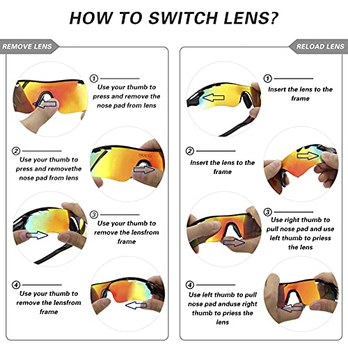 Duco Polarized Sports Cycling Sunglasses For Men With 5 Interchangeable Lenses For Running Golf Fishing Hiking Baseball (0021Gunmetal) #TOP4
