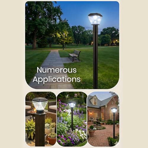 Image of Gigawatts GWDMW-02 Outdoor Gate Light - 20W Integrated Light 101% Rust & Waterproof Polycarbonate, ABS, PP Pillar Lamp Base Mount Black Exterior Fixture for Garden, Boundary & Home Entrance