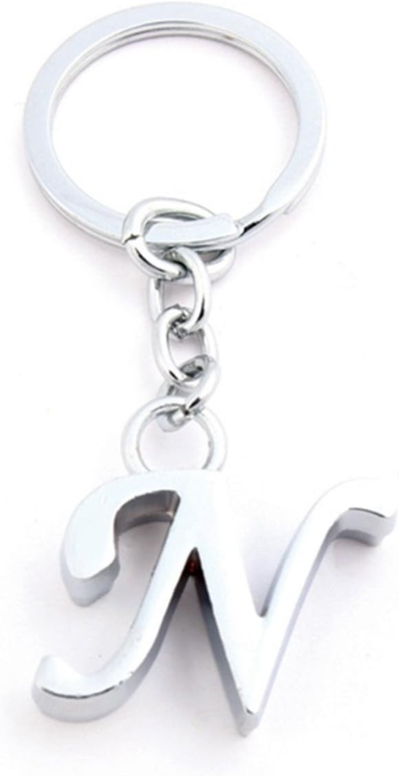 XCSSKG Letter Simple Alphabet Charm Keychain, Key Ring, Bag Charm (N)