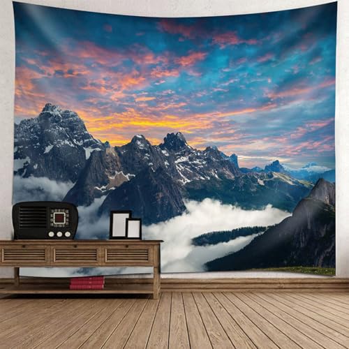 Tapiz de pared de puesta de sol y montañas para llenar de calidez y paz tu dormitorio
