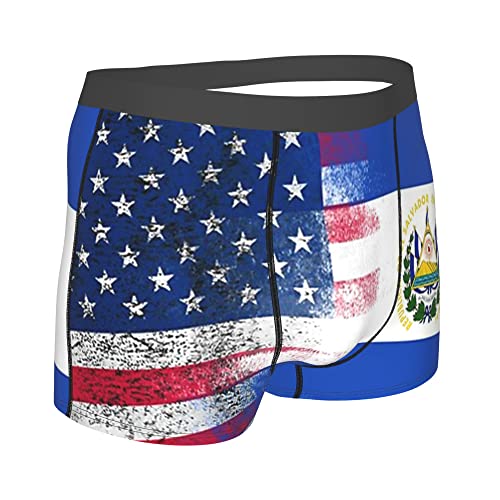 Usa El Salvador Flag Mens Boxer Briefs Underwear Breathable Stretch Boxer Trunk with Pouch for Men, Youth3