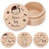 Caja de madera personalizada con nombre y fecha personalizados, soporte para el primer diente del bebé, recuerdo para debajo de la almohada, caja de recuerdos para bautizo, cumpleaños, baby shower