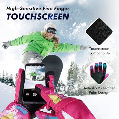 Pnosnesy Waterproof Ski Gloves: Warm & Breathable for Men, Women, and Kids Outdoors