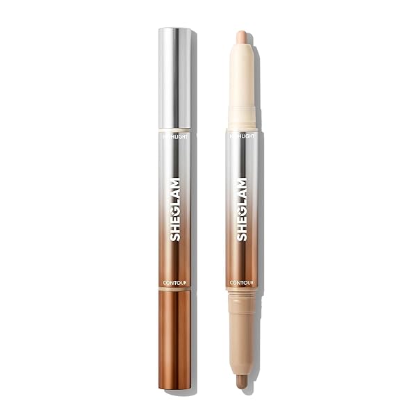 SheGlam Fine Line 2-In-1 Nose Contour & Highlight Pen – Waterproof Long-Lasting Cream Bronzer & Highlighter Stick, Dual-En...