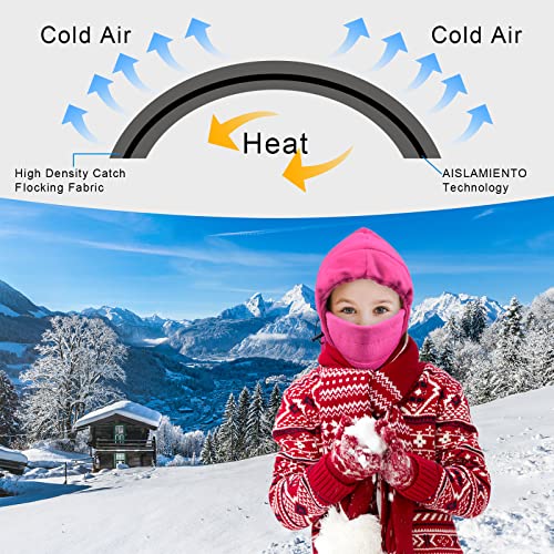 Kids Ski Mask Balaclava Face Mask Fleece Hood Windproof Neck Warmer Adjustable Winter Hats For Toddlers Boys Girls #TOP1