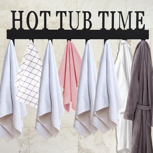 Wall Towel Rack for Hot Tub Accessories, Pool Bathroom Towel Holder, Robe Storage Rack, Outdoor Hot Tub Accessories for Towels, Robes, Coat, Swimsuit - Image 3