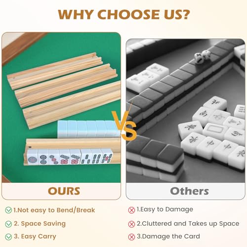 Set de 4 soportes de madera para Mahjong americano miniatura 3