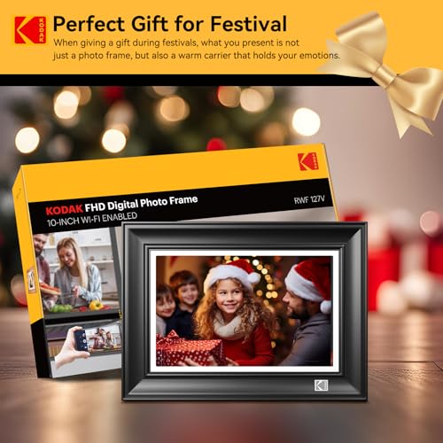 KODAK 10.1 Inch WiFi Digital Picture Frame, 32G 1920x1200 FHD Touch Screen Smart Photo Frame with Premium Wood, WiFi 6, AI Photo Art, Easy Photo Transfer via APP/Email/USB/SD Card - image 8