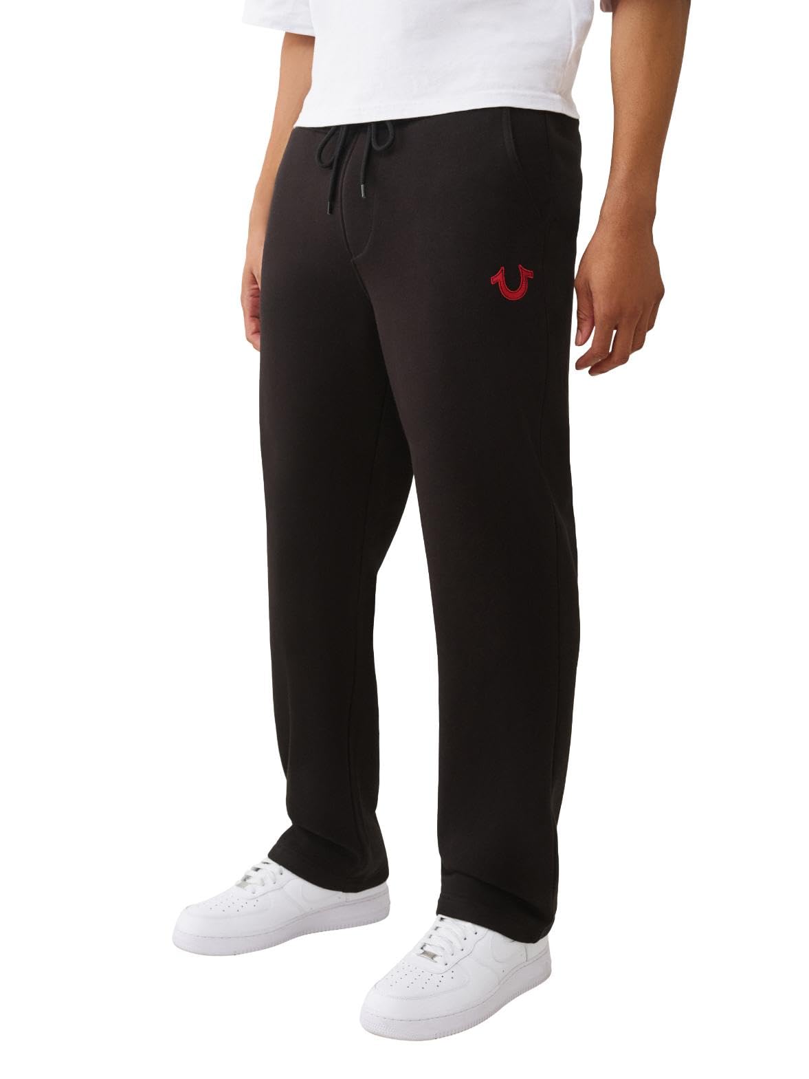 True Religion Men's Horseshoe Embroidered Straight Pant, Black, XXL