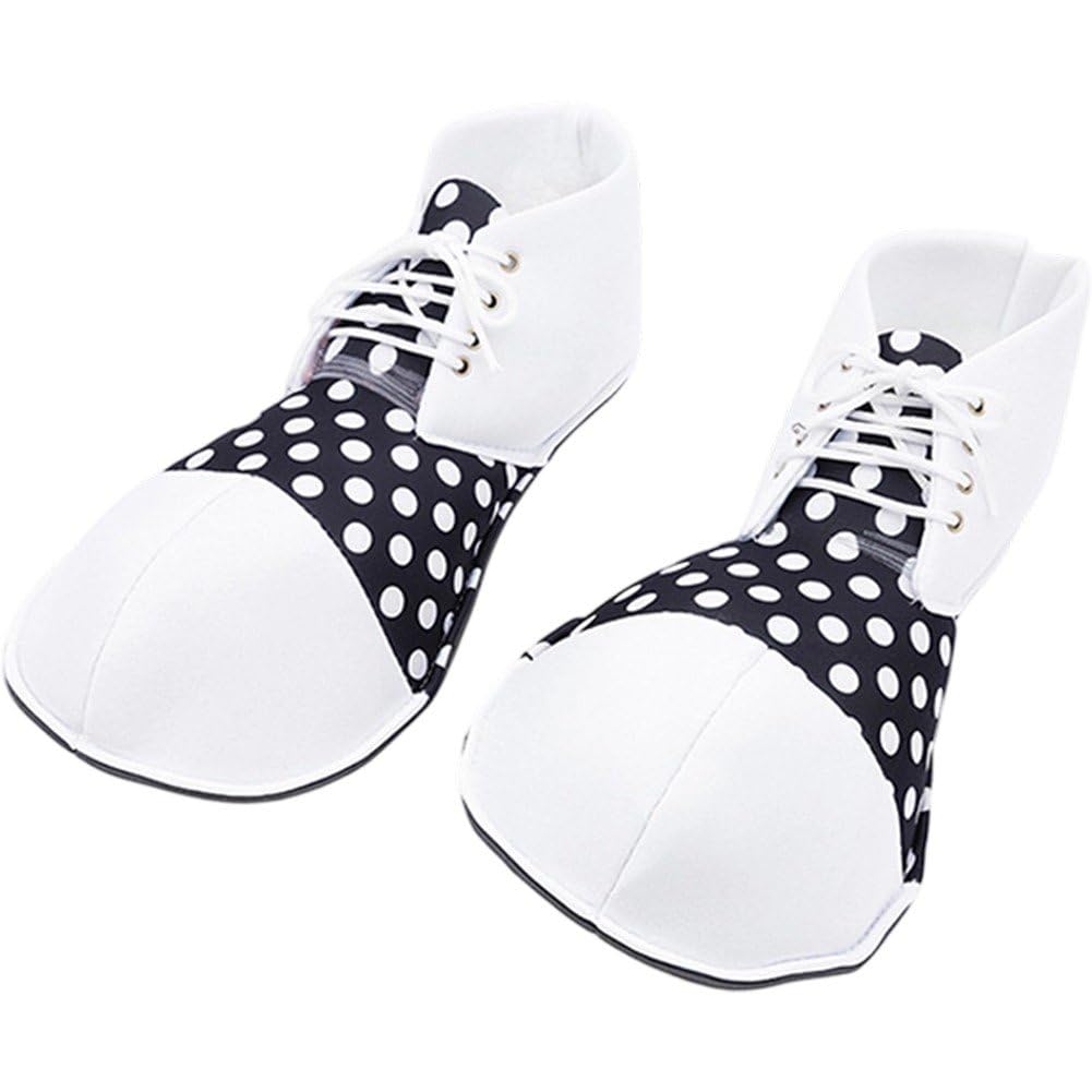 Fituenly Clown Shoes for Adult Men Women, Funny Round Head Shoes Costume Accessory, Role Play Carnival Cosplay Footwear for Halloween Party