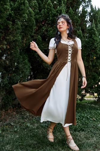 Vestido renacentista mujer Scarlet Darkness con bolsillos útiles 3
