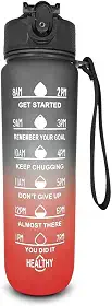 Garrafa Squeeze De Água Tie Dye 1000ml Para Academia Fitness Esporte (Preta e Vermelha)