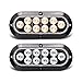 TMH ( Pack of 2 6 Inch 10 LED Surface Mount Oval Clear Lens/Amber Light Turn Signal Side Marker Tail LED Light for Truck Trailer Trail Bus 12V DC