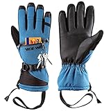 Winter Ski Gloves Men Women - Windproof Warm Touch Screen Design for Outdoor Sports Skiing Snowboarding Shoveling Snow