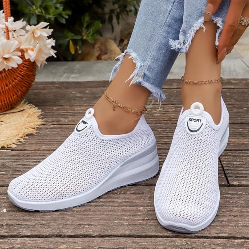 Baskets compensées femme légères pour éviter d'avoir mal aux pieds - 4