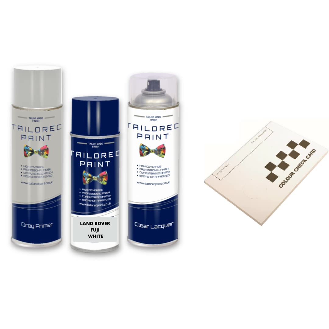 Tailored Paint Fuji White 1Aa, 867, Lrc867, Ndh, Ner Aerosol Spray Paint For Land Rover Discovery L462 2017-2021 Complete With Colour Checker Card(Aerosol Spray Paint, Lacquer + Primer)