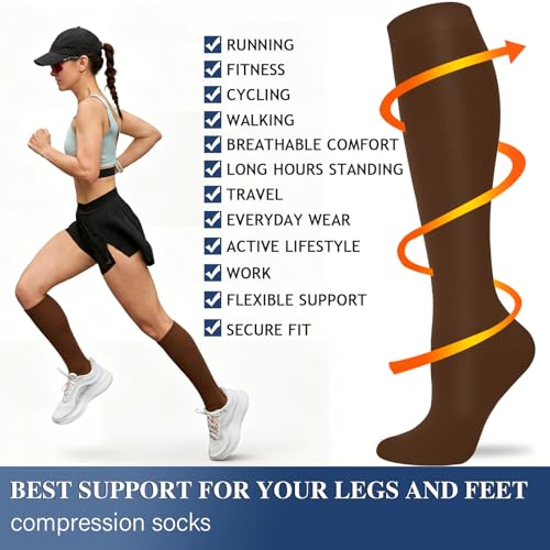 Image of Sooverki Compression Socks for Women and Men Circulation (3 /4 Pairs) is Best Support for Running Athletic Cycling Hiking