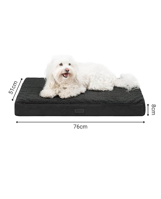 Foto 5 de 5 de lionto Cama ortopédica para Perros, 76x51x8 cm, Resistente Cojín para Perros con Suave Felpa, Funda Lavable